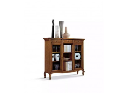 Vitrine Salon Meubles Buffet Bois Vitrines Brun Armoire Bois massif