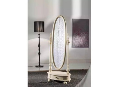 Classique r Salon Grand miroir sur pied en bois beige Conception nouvelle