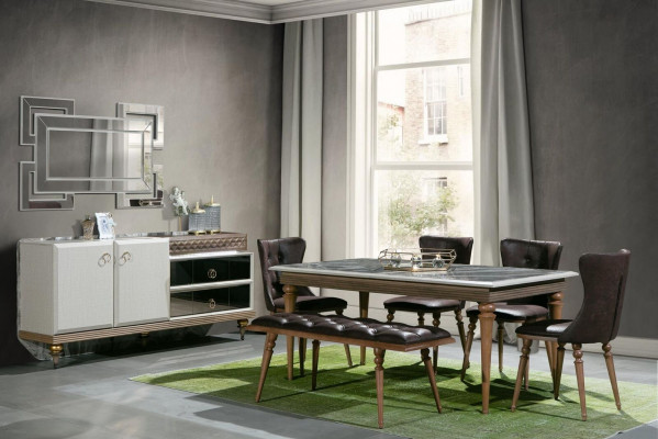 Ensemble complet Table à manger 4x Chaises Ensemble de salle à manger Table en bois 4 pièces Tables