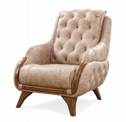 Fauteuil Siège Design Classique Salon Rembourrage Fauteuil Simple Style Cuir