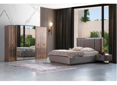 Ensemble de chambre gris-brun pour des environnements de vie modernes