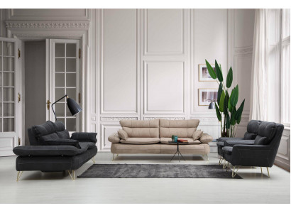 Ensemble de canapé 3+3+1+1 places Noir Fauteuil Canapé Ensemble de canapés 4 pièces