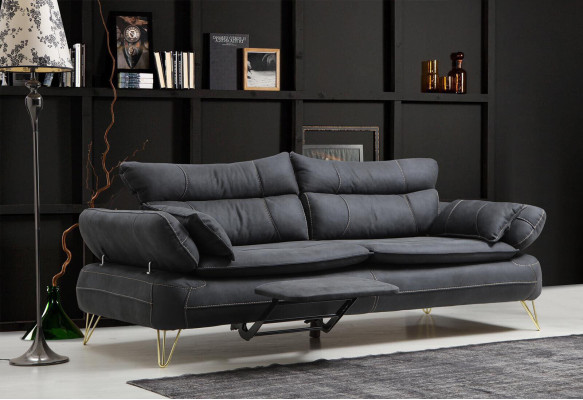 Ensemble de canapé 3+3+1+1 places Noir Fauteuil Canapé Ensemble de canapés 4 pièces