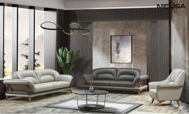 Suite de canapé de luxe Ensemble de canapés 3+3+1 places Fauteuil en tissu 3 pièces.