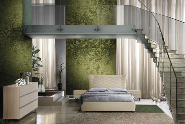 Ensemble de chambre de luxe 4 pièces. Lit + 2 tables de chevet + Commode Design moderne lits
