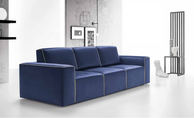 Canapé trois places Design en tissu pour canapé 3 places moderne mobilier de salon Alfitalia