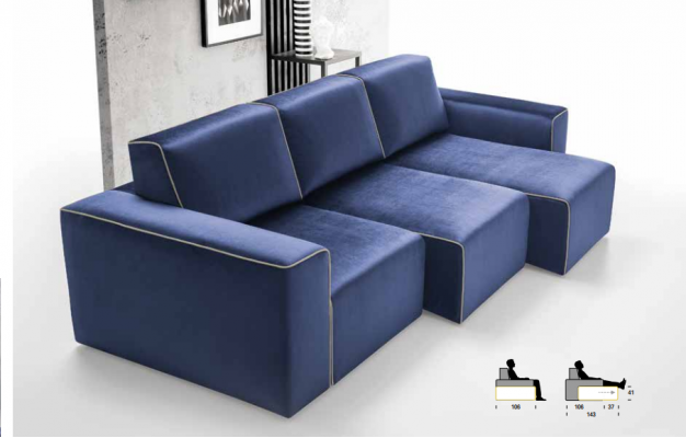 Canapé trois places Design en tissu pour canapé 3 places moderne mobilier de salon Alfitalia