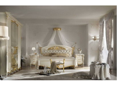 Chambre 3 pièces Ensemble Lit 2x Table de chevet Console capitonnée Lits Double Hôtel