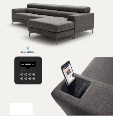 Design Rembourrage Salon Moderne Luxe Coin Textile Bois Canapé en Forme de L Alfitalia