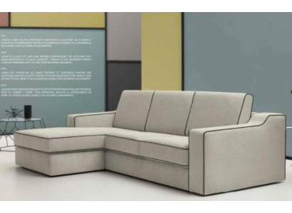 Conception Textile Moderne Canapé Luxe Canapé d'angle en forme de L Meubles Rembourrage Beige alfitalia