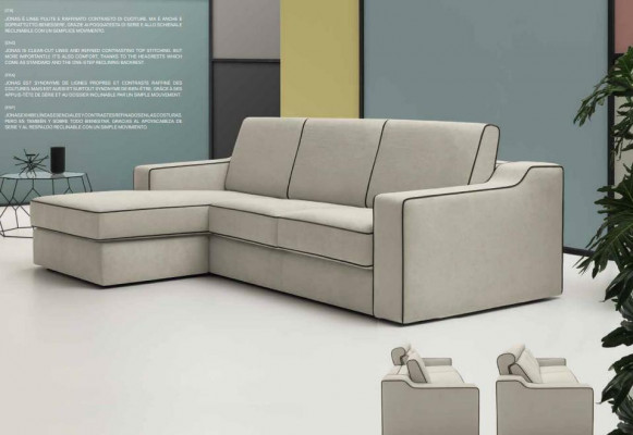 Conception Textile Moderne Canapé Luxe Canapé d'angle en forme de L Meubles Rembourrage Beige alfitalia