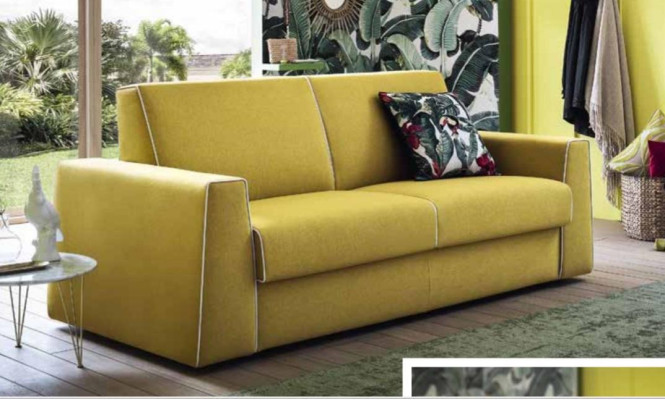 Conception Salon Canapé jaune 3 places Alfitalia Tissu Canapé Canapé Tissu Sofa