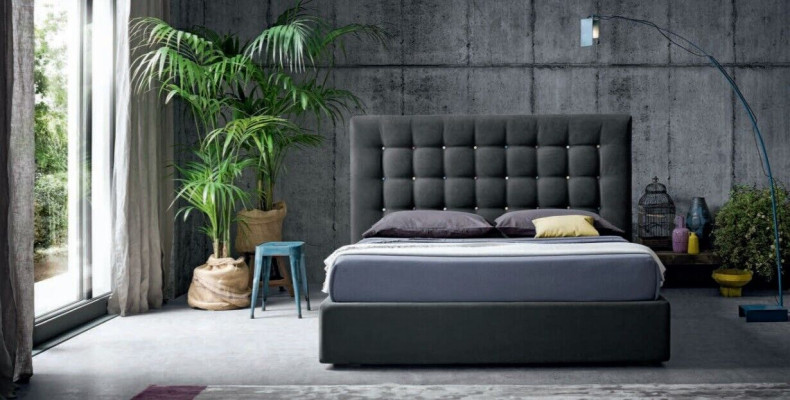 Chesterfield Lits de Luxe Chambre à coucher Tissu Lit Rembourrage Design Double Hôtel