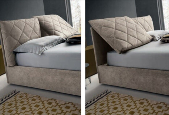 Tissu de lit design en hôtel en bois pour chambre à coucher double de luxe moderne en Italie