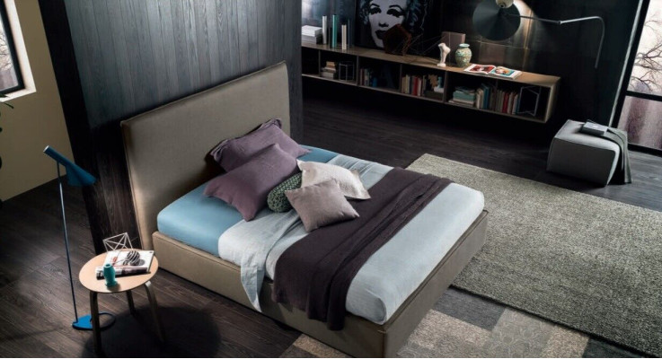 Lits doubles de luxe marron 200x200 Chambre de sommeil en cuir Banc d'hôtel Design