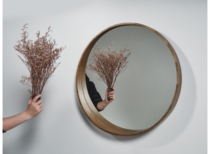 Miroir classique en bois Miroir mural Design marron Salon nouveau
