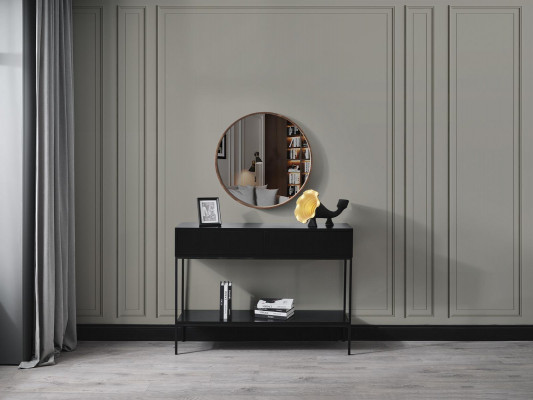 Miroir classique en bois Miroir mural Design marron Salon nouveau