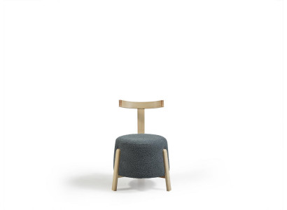 Chaise Salle à manger Chaise rembourrée Fauteuil Salon Siège en tissu Fauteuil Gris neuf Rond.