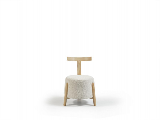 Chaise Salle à manger Chaise rembourrée Salon Blanc Siège textile Fauteuil Bois nouveau