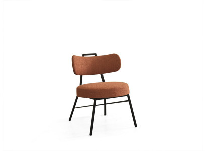 Chaise ronde moderne fabriquée à partir de matériaux naturels avec un revêtement textile.