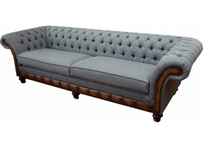 Canapé de luxe 4 places Salle de séjour Canapé Chesterfield Design Gris Canapés neufs
