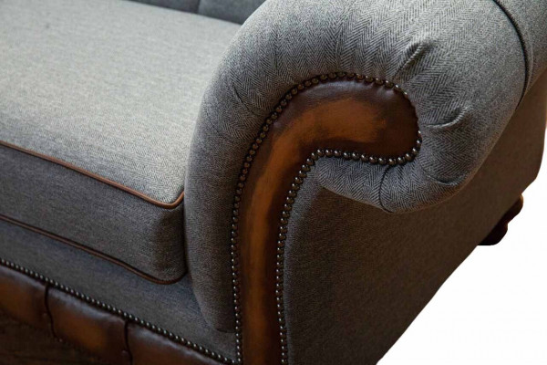 Canapé de luxe 4 places Salle de séjour Canapé Chesterfield Design Gris Canapés neufs