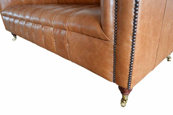 Canapé Chesterfield 3 places Canapé Tissu Canapés Canapé Trois Places Marron
