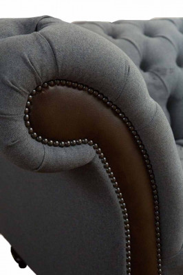 Canapé en tissu de luxe Chesterfield en anglais 4 places. Tissu de conception de rembourrage de canapé de canapé.
