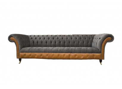 Canapé 4 places Chesterfield Luxe Grand Canapé Rembourrage 300cm Design