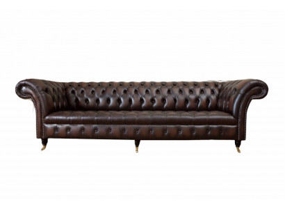 Canapé en cuir Canapé 4 places Canapé Luxe Classique en cuir Chesterfield Sofas