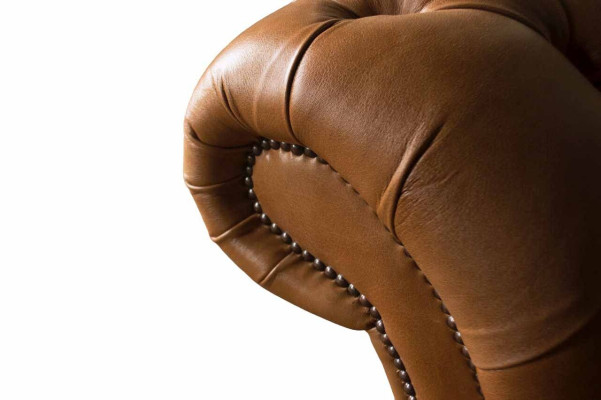 Canapé en cuir Chesterfield 4 places Canapés en cuir de luxe Revêtement en cuir Salon
