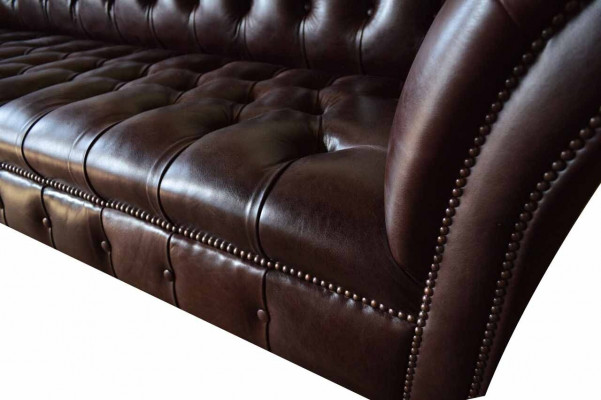 Canapé Chesterfield Canapé Tissu Siège Canapés en Cuir Marron Designer