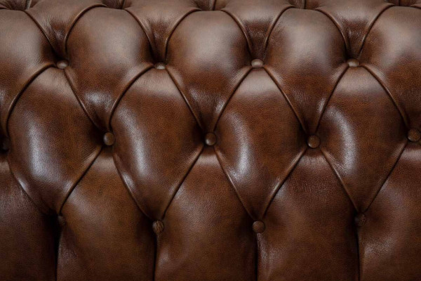 Canapé 4 places de luxe Chesterfield en cuir marron Design de style moderne