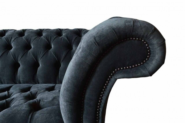 Canapé 4 places Canapés 4 places Design moderne en tissu gris Chesterfield