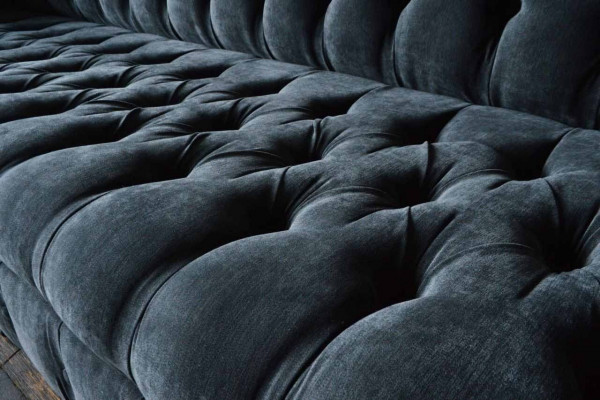 Canapé 4 places Canapés 4 places Design moderne en tissu gris Chesterfield