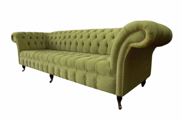 Chesterfield Canapé Vert Canapé Tissu 4 Places Canapés Sièges Canapés Neufs
