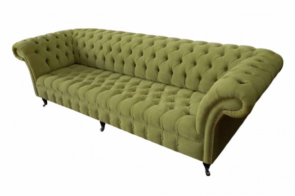 Chesterfield Canapé Vert Canapé Tissu 4 Places Canapés Sièges Canapés Neufs