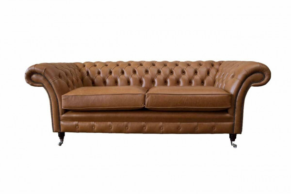 Canapé 3 places Canapés en cuir Canapé Rembourrage Salon Chesterfield Trois places