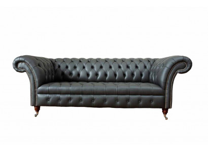 Chesterfield Design Luxus-Polstersofa Couch Sitz Leder neues Sofa neu.