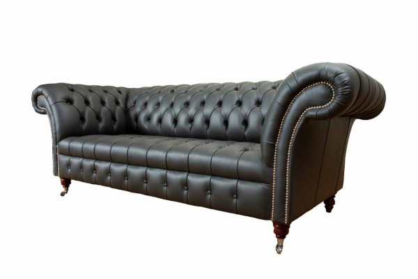 Chesterfield Design Luxus-Polstersofa Couch Sitz Leder neues Sofa neu.