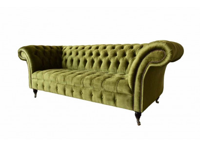 Design Chesterfield Sofa 3 Seater Green Couch Upholstery Sofas Living room Conception canapé Chesterfield 3 places Canapé vert Revêtement de canapé Salon