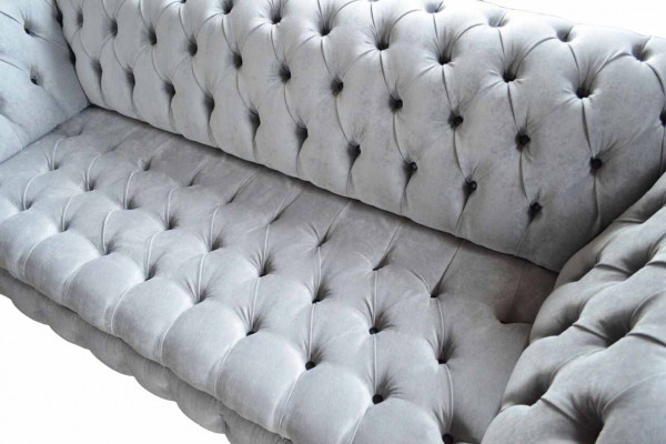 Chesterfield 3 places Canapé textile Tissu Canapés Canapés Tissus Canapé Rembourré