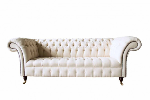 Canapé Chesterfield 3 places Designer Canapés roses Tissu Revêtement Textile