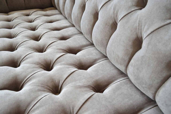 Canapé Chesterfield gris trois places avec coussin de siège canapé canapé-lit meubles nouveau