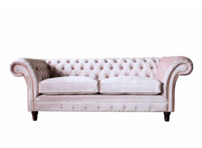 Canapé canapé 3 places Mobilier Design Chesterfield Siège Tissu Neuf