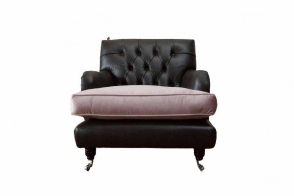 Fauteuil Canapé Design Salon Détente Marron Rembourrage Luxe Chesterfield nouveau