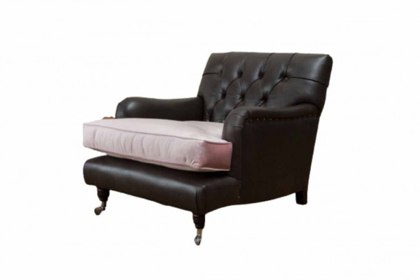Fauteuil Canapé Design Salon Détente Marron Rembourrage Luxe Chesterfield nouveau