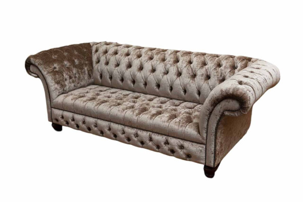 Chesterfield Canapé 3 places Tissu Design Canapés Canapés Moderne Trois places
