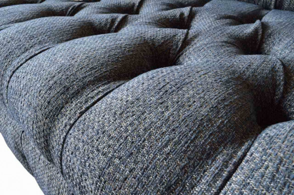 Trois places Canapé Tissu Design Sofa Chesterfield Gris Canapés Mobilier de Salle