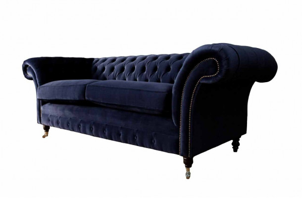 Canapé trois places Chesterfield en tissu de design rembourré, canapé 3 places, meubles